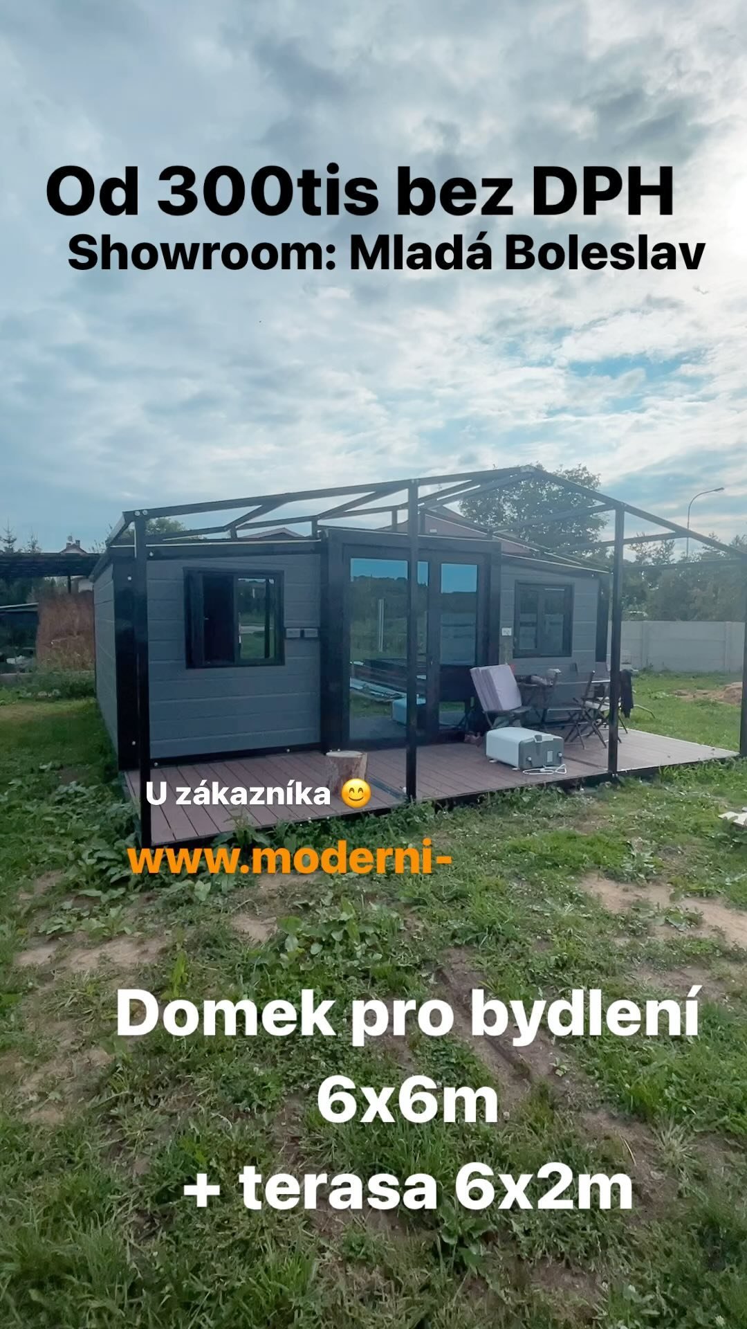 U zakaznika kousek od MB #moderni-domky #mobilheim #domek #chata #kavarna #sklad #satny #B&B